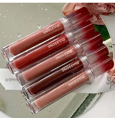 YICKYUE - 6 Color Tea Red Mirror Dyeing Lip Gloss Moisturizer Liquid Lipstick Waterproof Long Lasting Pink Lip Tint Korean Makeup Cosmetic
