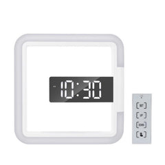 LED Wall Clock Remote Control Digital Wall Clock Creative LED Mirror Wall Clock With Alarm/Temperature Ring Multicolor Light