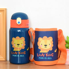 304 Stainless Steel Cute Fashion Mug For Primary School Students Children's Portable Outing Strap Water Bottles