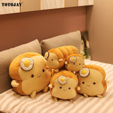 Creative Simulation Plush Poached Egg Bread Toast Shape Pillow Funny Food Nap Pillow Soft Cushion Kids Toy Girl Birthday Gift