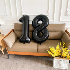 YICKYUE - 40 Inch Black Large Numbers 0-9 Digit Helium Balloons Foil Mylar Big Number Birthday Anniversary Party Supplies Decorations