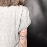 Waterproof Temporary Tattoo Stickers Rainbow Alphabet English for Men Women Arm Flash Tattoo