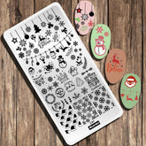 Merry Christmas Nail Stamping Plate Snowflake Snowman Bear Stamp Template Deer Design Nail Art Image Plate Printing Stencil Tool