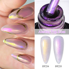 YICKYUE - 7ML Aurora Top Coat Sparking Gel Nail Polish Semi Permanent Soak Off UV Gel Function Top Coat For Nail Art Manicure