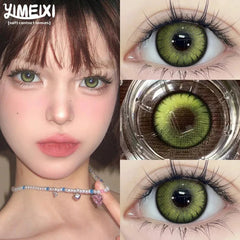 YICKYUE - 1 Pair New Product Korea Myopia Contacts Lenses Fashion Purple Soft Color Contacts Fast Shiping