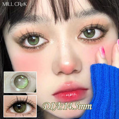 YICKYUE - 1 Pair/2pcs Color Contact Lenses for Eyes High Qualit with Myopia Prescription Beauty Pupil Yearly Use Fast Shipping