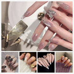 24Pcs French Nails 3D Bow False Nails Press on Nails Coffin Artificial Nails Full Cover Extra Long Nail Tips for Women Girls