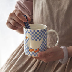 Ins Korean Cute Cartoon Duck Mug Girl Breakfast Milk Coffee Oat Cup Office Water Cup