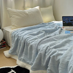 Yickyue Sofa Blanket, Nap Blanket, Towel, Air-Conditioned Blanket, Blanket Printed Simple Shawl, Coral Velvet Blanket