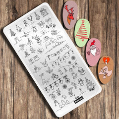 Merry Christmas Nail Stamping Plate Snowflake Snowman Bear Stamp Template Deer Design Nail Art Image Plate Printing Stencil Tool
