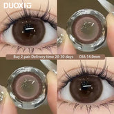YICKYUE - 2pcs Brown Color Nature Contact Lenses With Myopia Degree-0.00~ -8.00 Gray Black Beauty Pupil Makeup Eye Free Shipping
