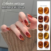 YICKYUE - Amber Cat Eye Nail Oil Glue Popular Crystal Cat Eye Brown Nail Shop Special 10ml/ Bottle Nail Supplies