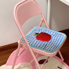 YICKYUE - Creamy Blue Apple-Shaped Seat Cushion: Cute and Comfortable Home, Car, and Office Decorative Pillow with Lumbar Support