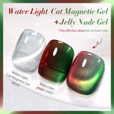 YICKYUE - Cat Magnetic Gel Nail Polish Set Water Light Jelly Nude Effect Soak Off UV LED Semi-Permanant Varnish Nail Art Kit