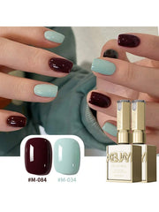 YICKYUE - 2025 Spring/Summer Viral Wine Red & Mint Green Mini Duo - Brightening Trendy UV Gel Polish Set for Nail Salons