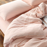 Yickyue 100% Cotton Bedlinen Super Soft Bedclothes Bedcover Simple Pink Duvet Cover Pillowcase Washed comforter bedding sets
