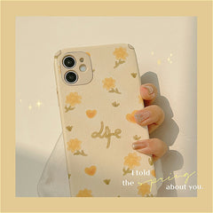 Ins Oil painting flowers leather phone case for iphone x xs max xr 11 pro max 12 mini 8 7 plus protective cover capa conque