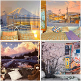 Japan Style Tapestry Wall Hanging Cloth Landscape painting Bedroom Dorm Hanging Cloth Wall Tapestries Home Art Background Decor