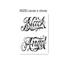 Waterproof Temporary Tattoo Sticker Black Letter Design Body Art Fake Tattoo Flash Tattoo Arm Leg Female Male