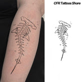 YICKYUE - European American Style Fake Tatto Temporary Tattoos Skeleton Shark Herbal Juice Tattoo Stickers Arm Waterproof Stickers on Face