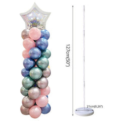 YICKYUE - 2Sets Adult kids birthday party Balloon column stand Wedding arch decoration Baby shower 100pcs Latex globos for Number ballons