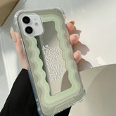 Wave letter mirror soft silicone shockproof shell for iphone 13 mini 11 12 pro max 8 7 plus xsmax xr x cute phone case conque