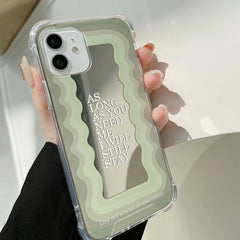 Wave letter mirror soft silicone shockproof shell for iphone 13 mini 11 12 pro max 8 7 plus xsmax xr x cute phone case conque