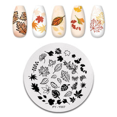 PICT YOU Christmas Festival Ginkgo Leaves Snowflake Pattern Nail Stamping Plates Nail Art Design Plate Stencil Stainless Steel