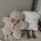 Yickyue Soft Nordic Lovely Gingerbread Man Toast Slice Living Room Sofa Cushion Tatami Bay Window Decoration