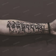 YICKYUE - 4 Sheets Fake Tattoo Sleeve Arm Body Art Long Lasting 15 Days Herbal Juice Ink Temporary Tattoo Sticker Text Wings Totem Men