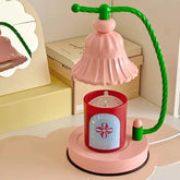 YICKYUE - Korean Room Decor Girl Bedside Lamp Pink Table Lamps Gift Aesthetic Mediterranean Style Bedroom Aroma Candle Warmer
