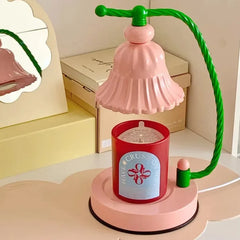 YICKYUE - Korean Room Decor Girl Bedside Lamp Pink Table Lamps Gift Aesthetic Mediterranean Style Bedroom Aroma Candle Warmer