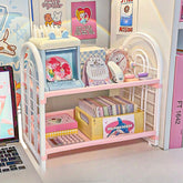 YICKYUE - Ins Desktop 2 Layer Storage Rack Large Capacity Multifunctional Student Desk Storage Office Cosmetics Stationery Organizing Rack