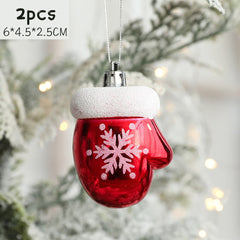 Yickyue 2pcs Christmas Tree Hanging Pendant Ornaments Merry Christmas Decorations For Home Happy New Year Kids Gift Xmas Navidad Noel