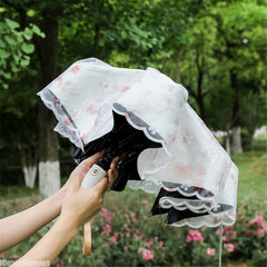 YICKYUE - Automatic Embroidery Lace Umbrella Paraguas Uv Umbrella Rain and Sun Automatic for Women Gift Double