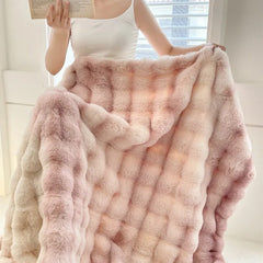 Yickyue New Tuscan Imitation Fur Autumn Winter Warm Blankets for Bed High-quality Soft Fluffy Sofa Blanket Warmth Sleep Blankets Double