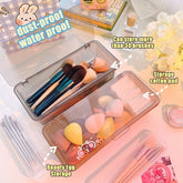 Ins Portable Makeup Brush Storage Box Dustproof with Lid Eyebrow Pencil Eye Shadow Brush Bucket Beauty Egg Lipstick Storage Box
