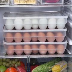 34 Grid Egg Storage Box Refrigerator Food Preservation Box Organizer Kitchen Accessories Plastic Tray Vegetable Rack Drop-proof