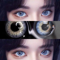YICKYUE - 2 Pieces/pair of Colored Contact Lenses Heart Contacts Natural Brown Blue Pink Contact Lenses Beauty Glasses Myopic