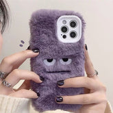 Korean Cute Funny Fur Fluffy Phone Case For iphone 13 12 11 Pro MAX Mini X XS XR 7 8 Plus SE Girl Cover Soft Plush Coque
