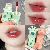 Yickyue Cute Deer Mirror Water Lip Gloss Red Lip Glaze Transparent Glass Lip Waterproof Lasting Liquid Lipstick Nude Clear Tint Makeup