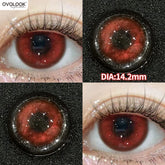 YICKYUE - Rose Witch Cosplay Prescription Contact Lenses Myopia Lenses with Diopter Anime Red Pupils Color Contact Lenses for Eyes