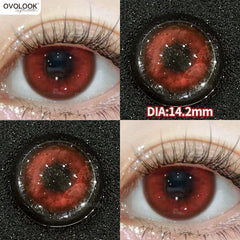 YICKYUE - Rose Witch Cosplay Prescription Contact Lenses Myopia Lenses with Diopter Anime Red Pupils Color Contact Lenses for Eyes