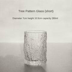Japanese Bark Pattern Glass, Family Water Cup, Simple and Fresh, Lovely Girl, Milk Cup, Coffee Cup, Beer Cup