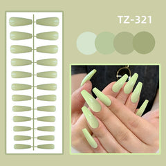 24pcs Solid Color Glossy Super Long Coffin False Nail Ballet Press on Nails Tips for Nails Art Artificial Fingernail Without Box