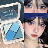 YICKYUE - 4 Colors Eye Shadow Palette Matte Glitter Green Eyeshadow Blue Pink Black Eye Shadow Pigments Shadow Professional Makeup Palette