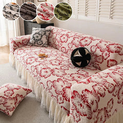 1PC-Vintage high-end skirt edge sofa cover autumn and winter plush sofa cover all inclusive universal set anti cat scratch