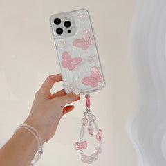 YICKYUE - 3D Butterfly Bracelet Phone Case For iPhone 16 15 14 13 12 11 Pro X XR XS Max 7 8 plus Soft TPU Shockproof Back Cover