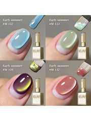YICKYUE - 4pcs 15ml colorful Cat Eye Gel Nail Polish Set Starter Pure Soak Off No Wipe Nail Gel Polish Suitable For Spring And Summer