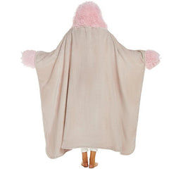Yickyue Cartoon Animal Autumn Wearable Warm Lap Blanket Soft Thicken Flannel Shawl Blanket Cute Leopard Warmth Sofa Blankets for Throw